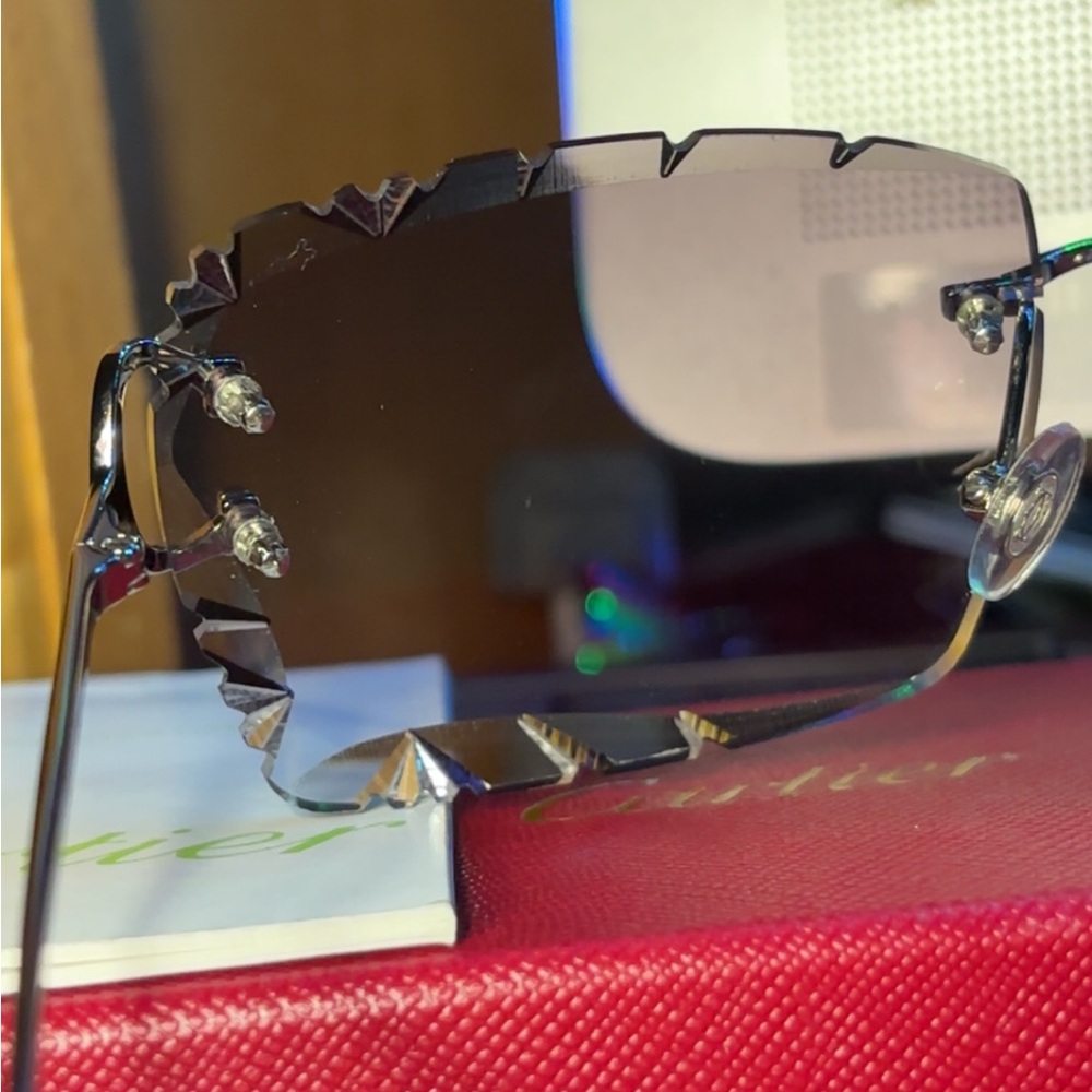 Silver Big C Cartier Rimless Sunglasses #cartier #sunglasses #luxury - Picture 8 of 8